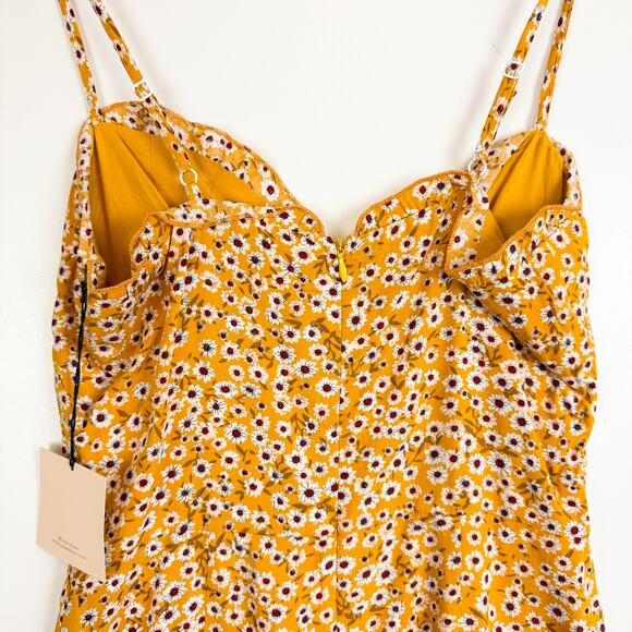 NWT Superdown AJ Ruffle Cami Dress in Yellow Floral Mini - S - Picture 4 of 8